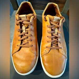 OluKai NEW Men's Lae'ahi Lī 'Ili Leather Lace Up Sneakers- Fox Tan Brown - 12